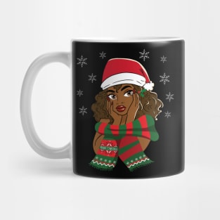 Beautiful African Black Girl Santa Mug